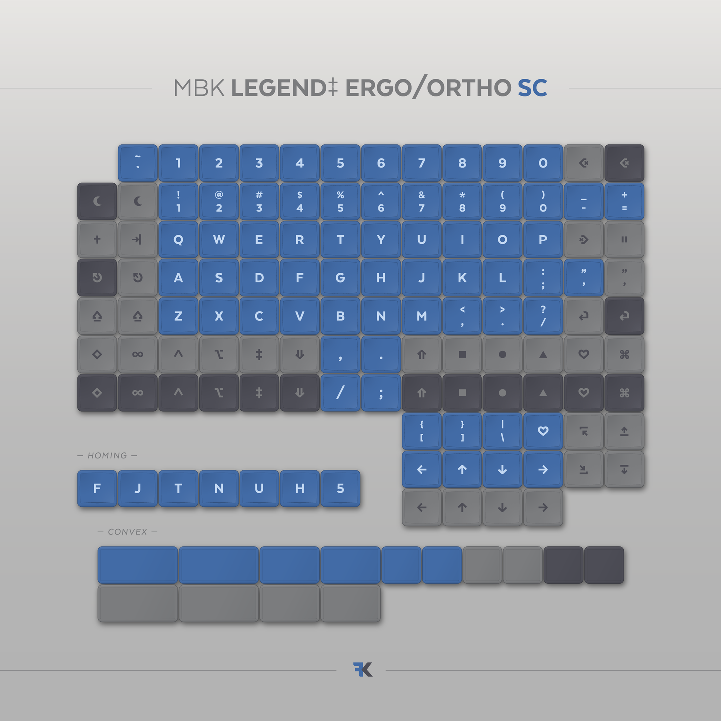 MBK Legend‡ Ergo/Ortho Keycap Set