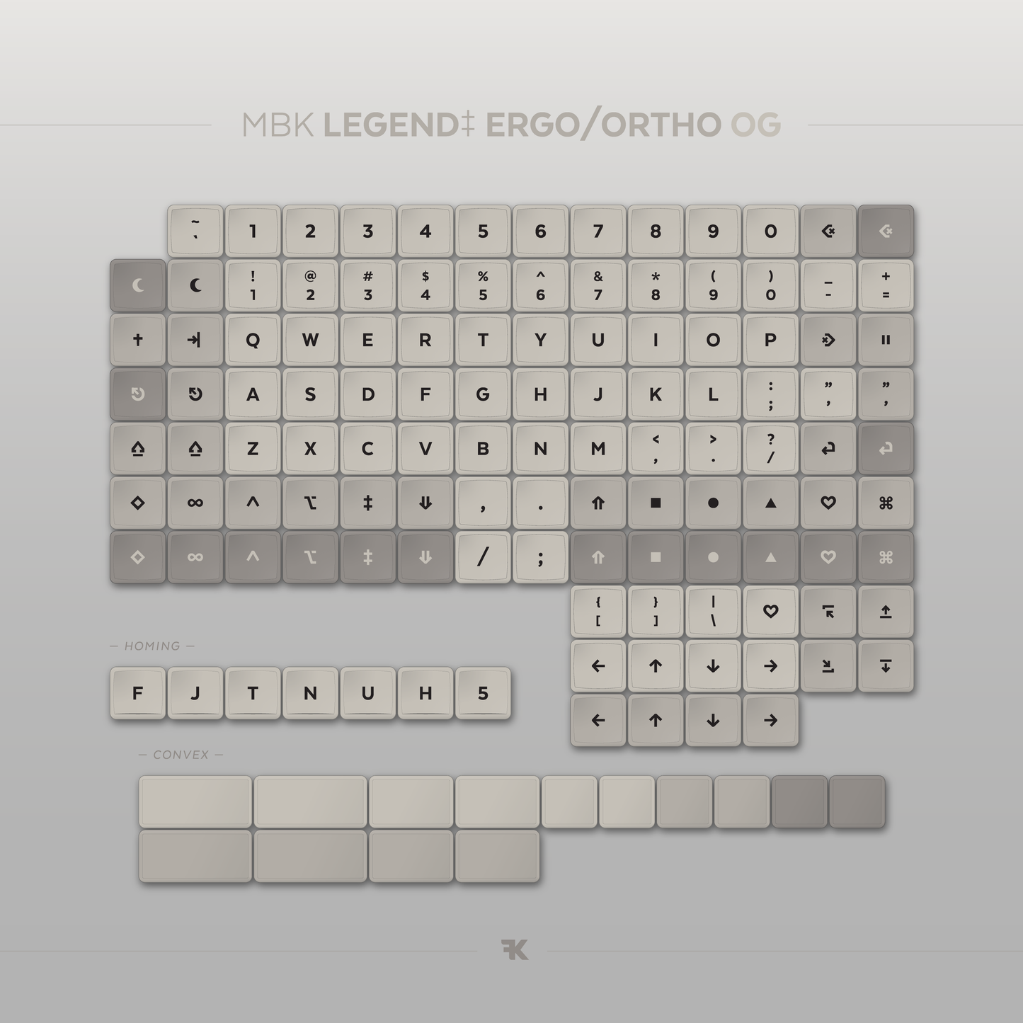 MBK Legend‡ Ergo/Ortho Keycap Set